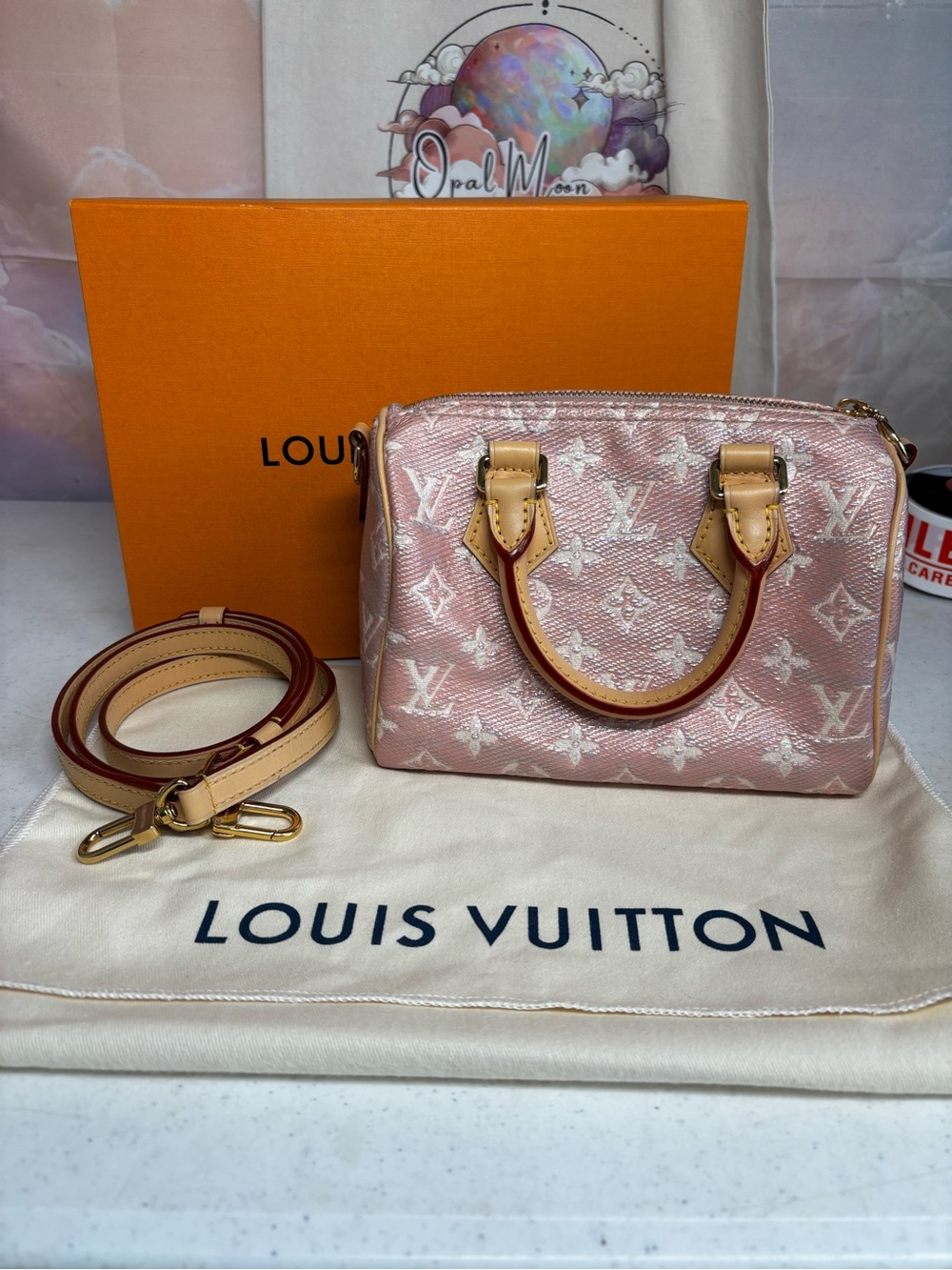 Louis Vuitton Speedy Nano Pink Metallic Limited Shimmer Microchip Version